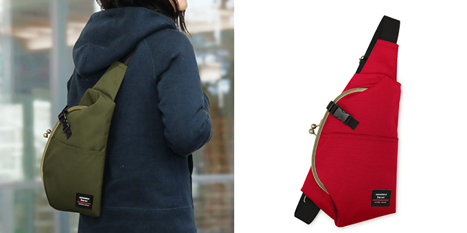 ドロップ型がま口ボディバッグ