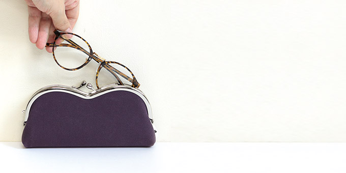 がま口メガネケース