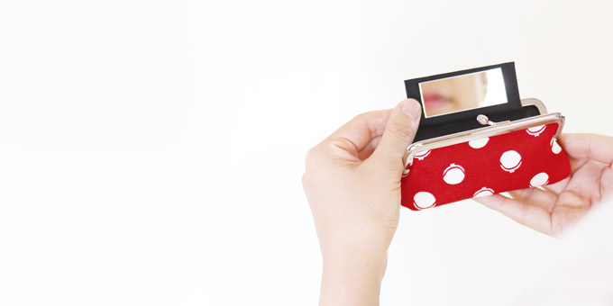 鏡付きがま口リップケース