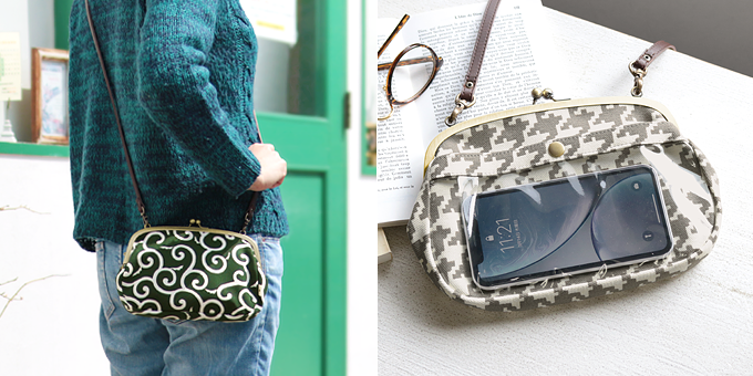 がま口スマホショルダーバッグ