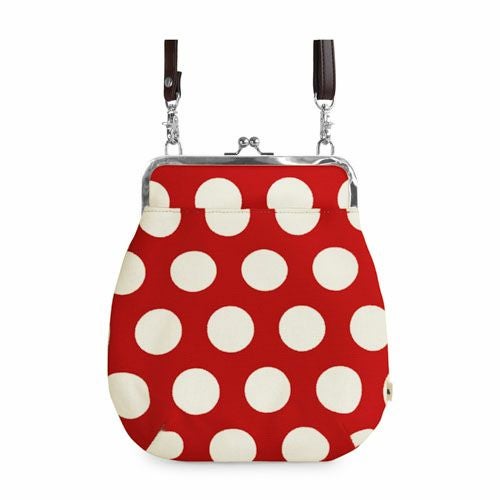 在庫商品】ポケット付きがま口フラットショルダー【帆布 在庫限り（アソート）】