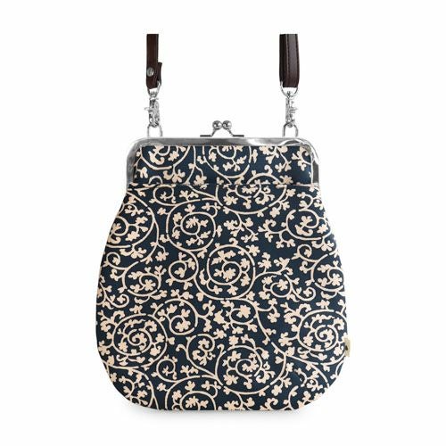 在庫商品】ポケット付きがま口フラットショルダー【帆布 在庫限り（アソート）】