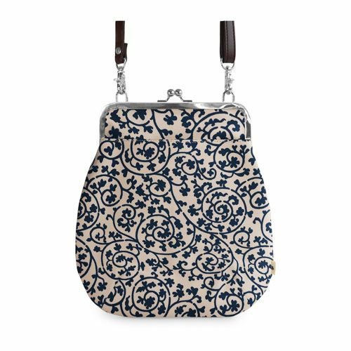 在庫商品】ポケット付きがま口フラットショルダー【帆布 在庫限り（アソート）】