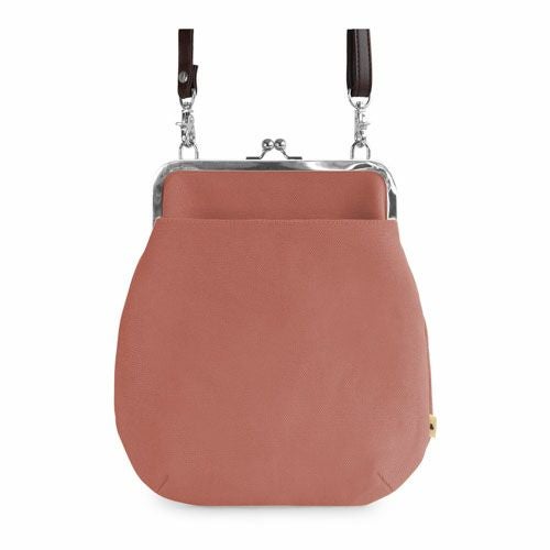 在庫商品】ポケット付きがま口フラットショルダーバッグ【帆布・綿布