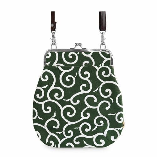 ポケット付きがま口フラットショルダー【帆布・綿布（アソート）】