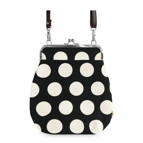 ポケット付きがま口フラットショルダー【帆布・綿布（アソート）】