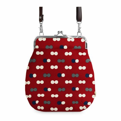 ポケット付きがま口フラットショルダー【帆布・綿布（アソート）】