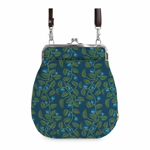 ポケット付きがま口フラットショルダー【帆布・綿布（アソート）】