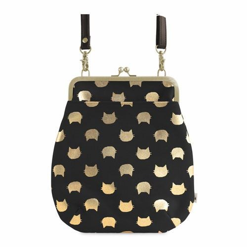 ポケット付きがま口フラットショルダー【帆布・綿布（アソート）】