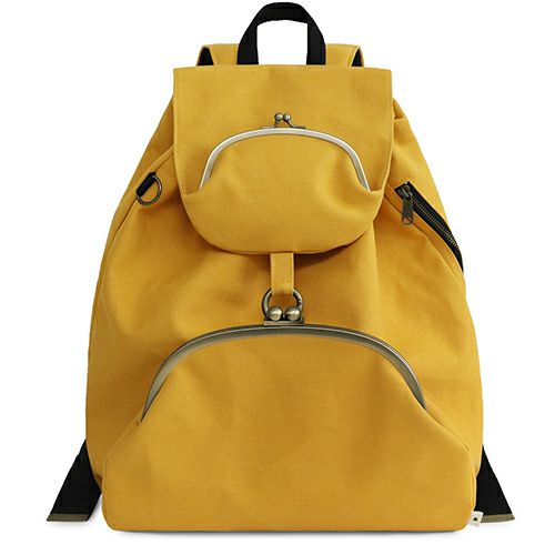 受注生産品】がま口リュック（大）【帆布・綿布（アソート