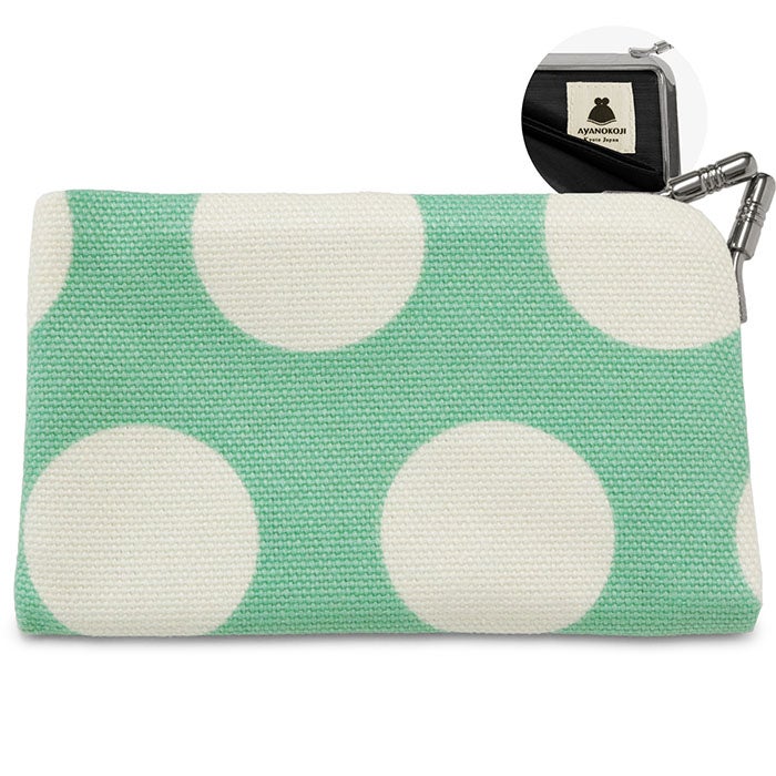 でかドット柄 萌黄×白