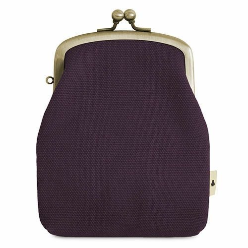 在庫商品】がま口シガレットケース【帆布・無地（裏地ブラック）】 [M