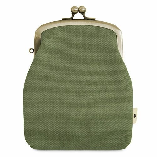 在庫商品】がま口シガレットケース【帆布・無地（裏地ブラック）】 [M