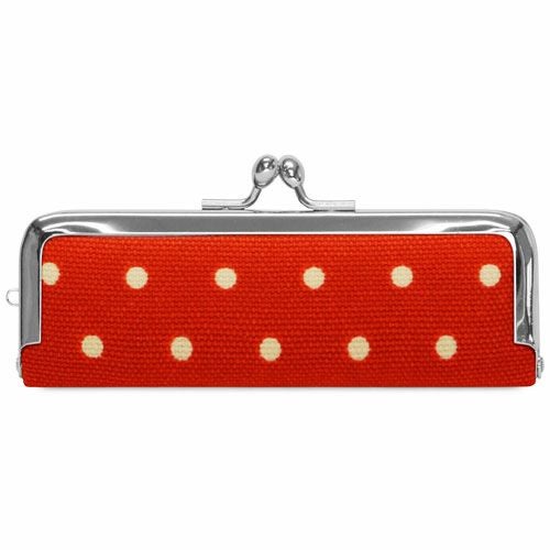 在庫商品】がま口印鑑ケース【帆布・唐草/水玉】 [M便 1/8] | がま口の