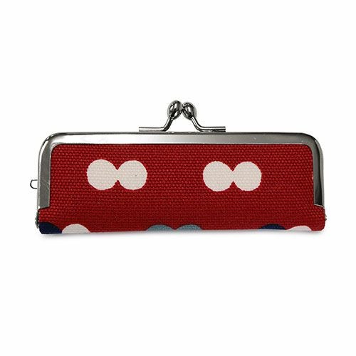 まいまい【ネオレトロ】ハンドメイド 小型ガラスケース No.08 在庫商品】がま口印鑑ケース【帆布・にこだま柄】 [M便 1/8] | がま口