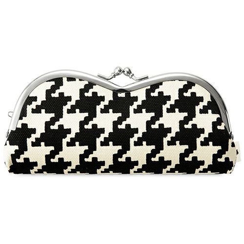 山型がま口メガネケース【帆布・バードチェック】