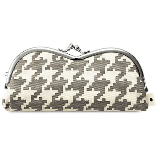 山型がま口メガネケース【帆布・バードチェック】