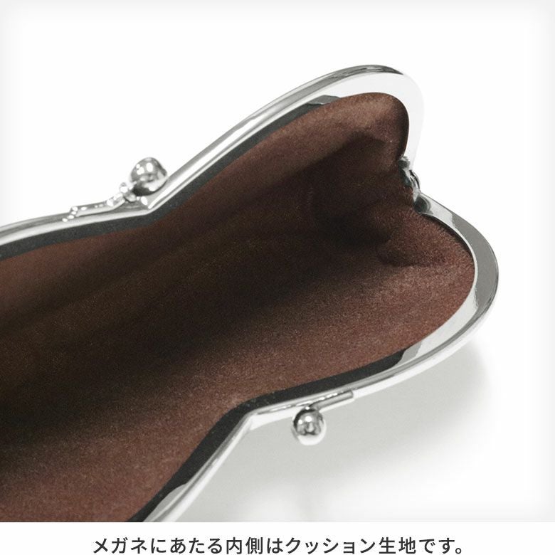 在庫商品】山型がま口メガネケース【ドクロ金襴】 [M便 4/5] | がま口