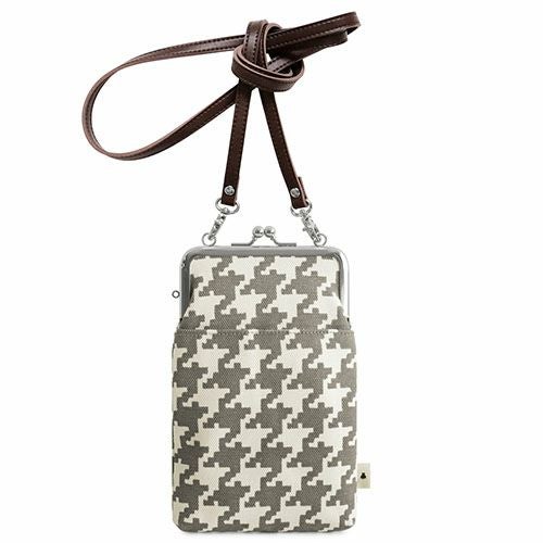 がま口ショルダーケース＋（クッション生地）【帆布・バードチェック】