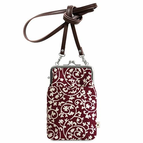 がま口ショルダーケース＋（クッション生地）【帆布・蛸唐草】