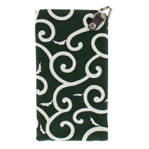 がま口スマートフォンケース＋（プラス）【帆布・唐草/水玉】