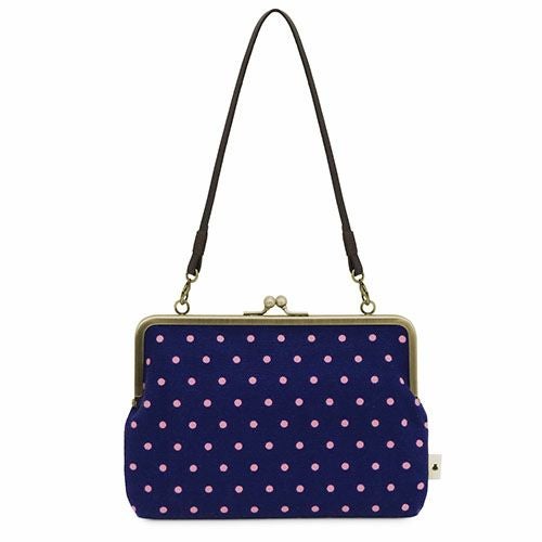 がま口手帳ケース【帆布・唐草/水玉】