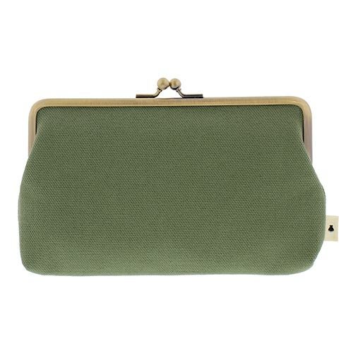 6寸がま口平ポーチ【帆布・無地】