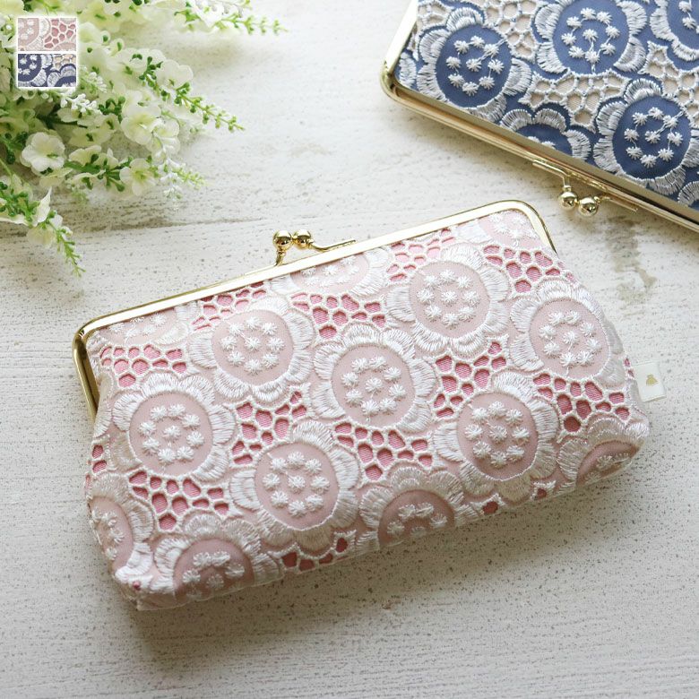 在庫商品】6寸がま口平ポーチ【ポリッシュレース】 [M便 1/2] | がま口