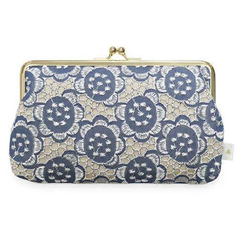 在庫商品】6寸がま口平ポーチ【ポリッシュレース】 [M便 1/2] | がま口