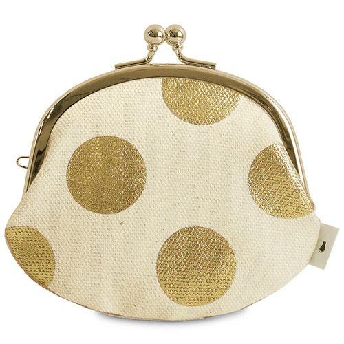 在庫商品】3.3寸 がま口財布【帆布・HAKUドット】 [M便 1/5] | がま口