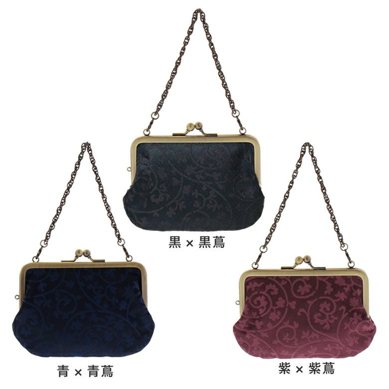 在庫商品】チェーン付き手提げがま口財布【蛸唐草金襴】 [M便 1/4