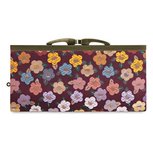 在庫商品】復刻型がま口長財布（マチなし）【金襴・帯地（アソート