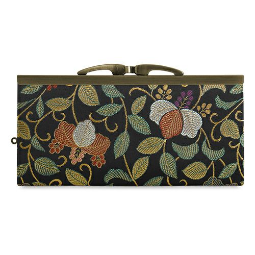 在庫商品】復刻型がま口長財布（マチなし）【金襴・帯地（アソート