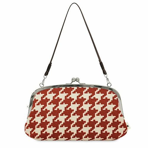 横長親子がま口財布【帆布・バードチェック柄】