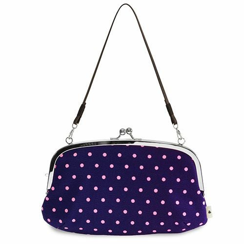 横長親子がま口財布【帆布・唐草/水玉】 