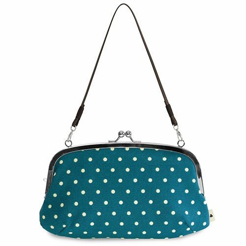 横長親子がま口財布【帆布・唐草/水玉】 