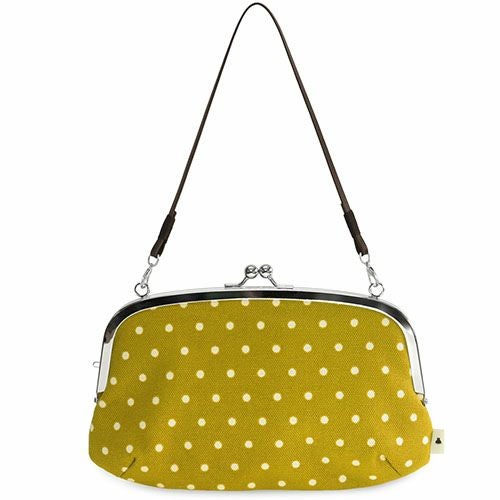 横長親子がま口財布【帆布・唐草/水玉】 