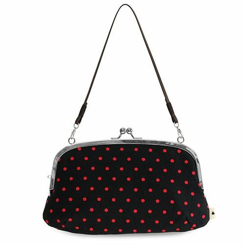 横長親子がま口財布【帆布・唐草/水玉】 