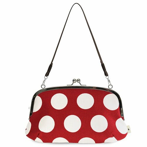 横長親子がま口財布【帆布・唐草/水玉】 