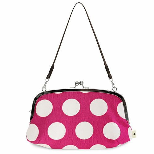 横長親子がま口財布【帆布・唐草/水玉】 