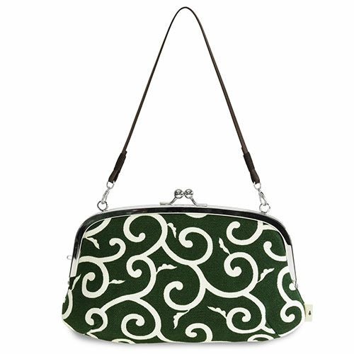 横長親子がま口財布【帆布・唐草/水玉】 