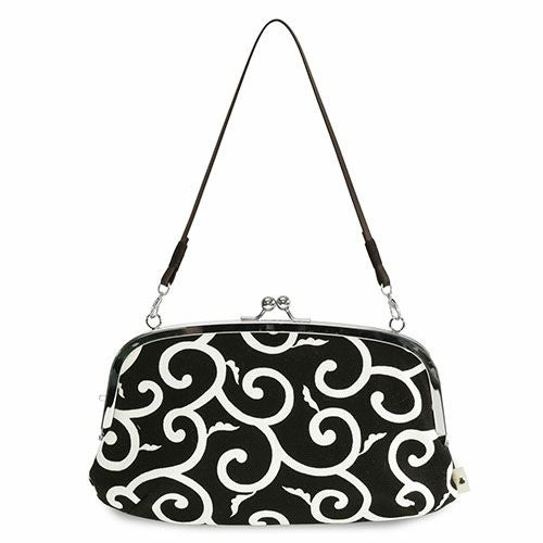 横長親子がま口財布【帆布・唐草/水玉】 