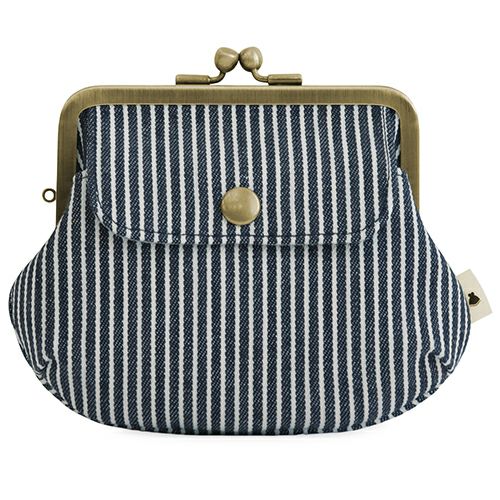 ポケット付き親子がま口財布【帆布・綿布（アソート）】