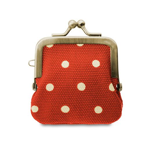 】寸ぱちがま口財布【帆布・唐草/水玉】