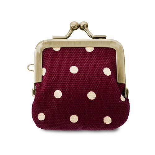 】寸ぱちがま口財布【帆布・唐草/水玉】