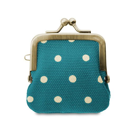 】寸ぱちがま口財布【帆布・唐草/水玉】