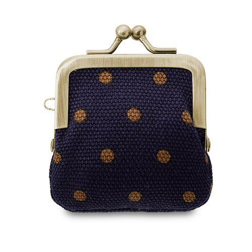】寸ぱちがま口財布【帆布・唐草/水玉】