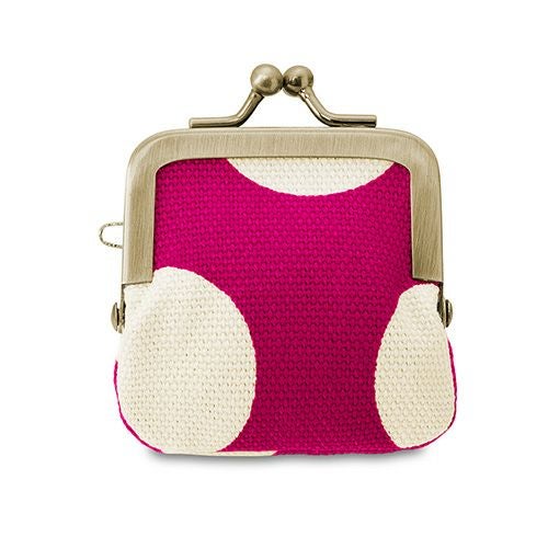 】寸ぱちがま口財布【帆布・唐草/水玉】