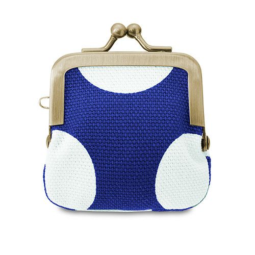 】寸ぱちがま口財布【帆布・唐草/水玉】