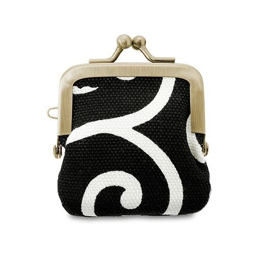 】寸ぱちがま口財布【帆布・唐草/水玉】